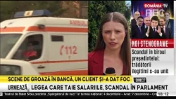 Horrific scenes at a Slatina bank! A man set himself on fire at the BCR branch